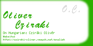 oliver cziraki business card