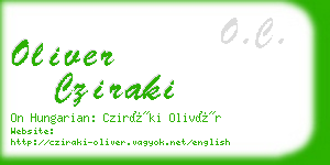 oliver cziraki business card